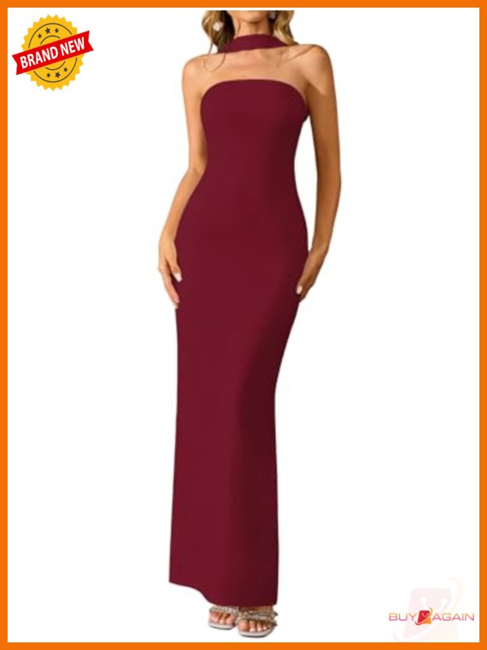 Women's Formal Wedding Guest Bodycon Maxi Dress Halter Neck Backless